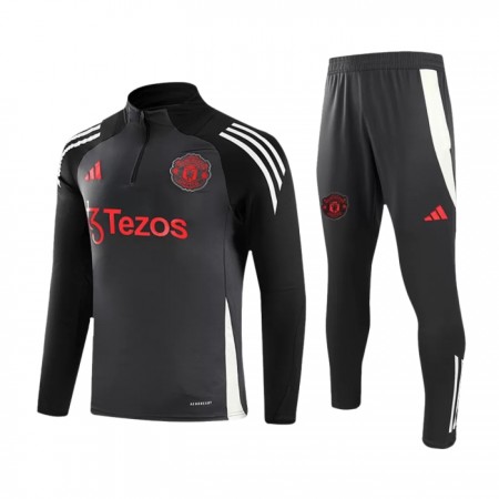 Manchester United Trainings Sweatshirt Kwart-Zip 2024-25 Grijze Manchester United Trainings Sweatshirt Kwart-Zip 2024-25 Grijze